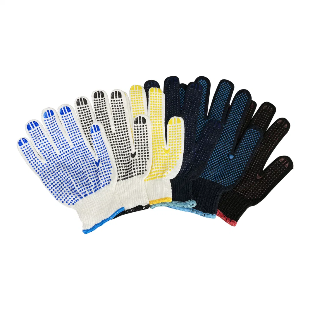 China Wholesale Safety/Work/Labor Glove Industrial/Construction/Working Guante PVC Dotted/Dots Cotton Knitted Gloves